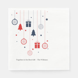 Christmas Paper Napkin with Rustic Holiday Servet