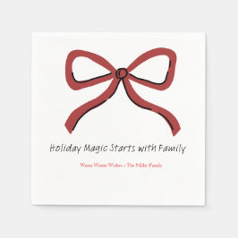 Christmas Paper Napkin with Trees & Hearts Servet