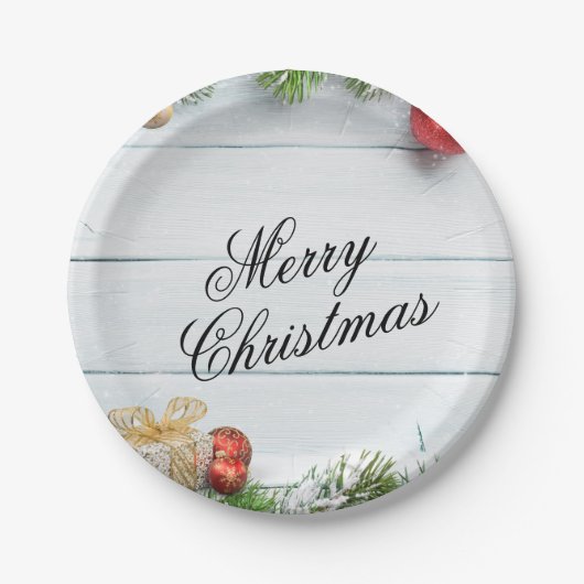 Christmas Paper Plate – Festive Holiday Tableware Papieren Bordje (Voorkant)