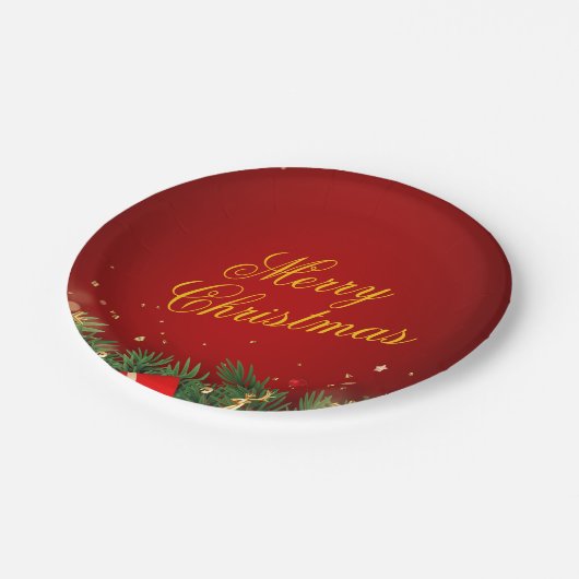 Christmas Paper Plate – Festive Holiday Tableware Papieren Bordje (Gekanteld)