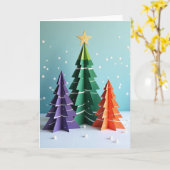Christmas Paper Trees Card Kaart (Gele Bloem)