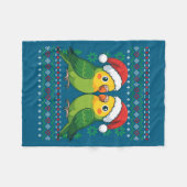 Christmas Parakeet Ugly Xmas Sweater Parakeets Lon Fleece Deken (Voorkant (Horizontaal))