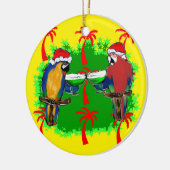 CHRISTMAS PARROTS KERAMISCH ORNAMENT (Links)