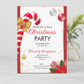 Christmas Party Candy Cane Kaart (Staand voorkant)