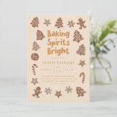 Christmas Party Cookie Exchange Yellow Invitation (Debout devant)