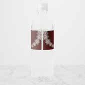 Christmas Party Crystal Snowflakes Red Rustic Waterfles Etiket (Achterkant)