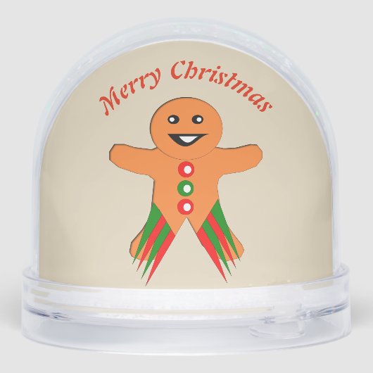 Christmas Party Gingerbread Man Custom Sneeuwbol (Achterkant)