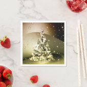 Christmas Party Golden Tree Shiny Sparkle Stars Servet (Insitu)