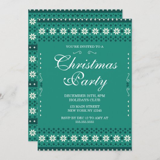 Christmas Party Invitation (Devant / Derrière)