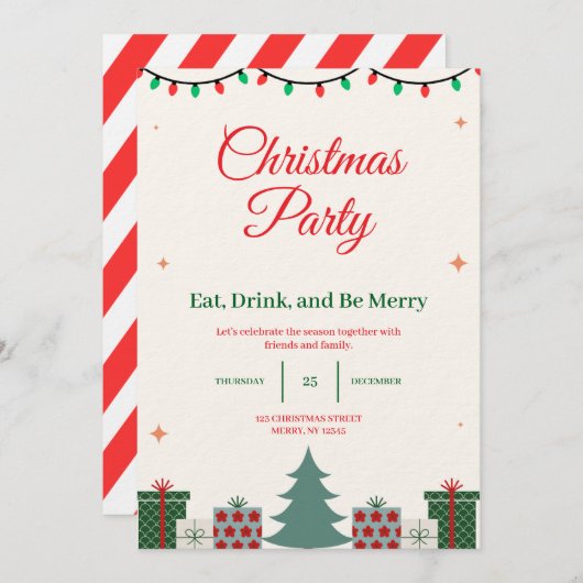 Christmas Party Invitation (Devant / Derrière)
