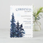 Christmas Party Invitation, Blue Chic Invitations (Debout devant)