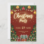 Christmas Party Invitation Flyer Kaart (Voorkant)