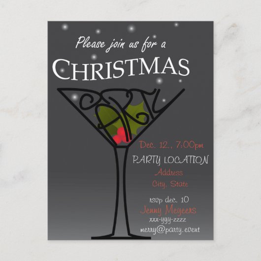 Christmas Party Invitation ontwerp Uitnodiging Briefkaart (Voorkant)