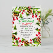 Christmas Party Invitation Template | Elegant Holi (Debout devant)