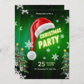Christmas Party Invitation Template Kaart (Voorkant / Achterkant)