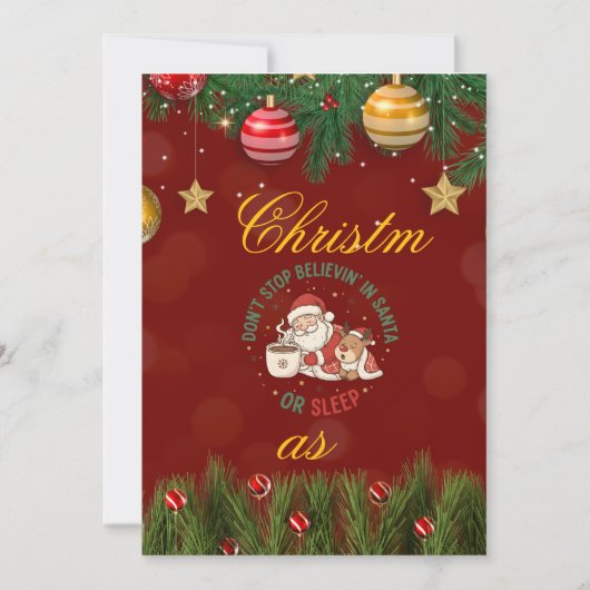 Christmas Party Invitation with Santa Claus Illust (Devant)