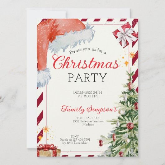 Christmas Party Kaart (Voorkant)