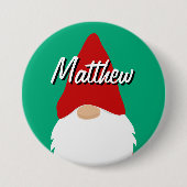 Christmas party name buttons with cute gnome (Voorkant)