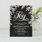 Christmas Party noir & or Joy Invitation (Debout devant)