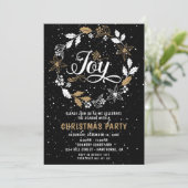 Christmas Party noir & or Joy Invitation (Debout devant)