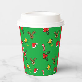 Christmas Party Paper Cups – Cute Holiday Pattern Papieren Bekers