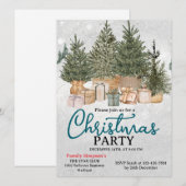 Christmas Party Pine Trees Kaart (Voorkant / Achterkant)