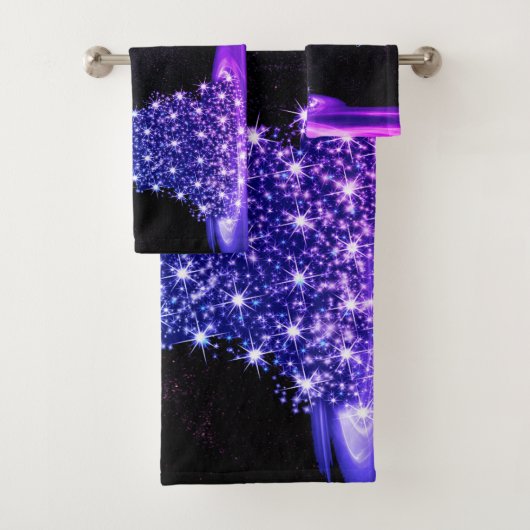 Christmas Party Pink Blue Tree Winter Black Rustic Bad Handdoek (Insitu)