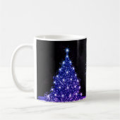 Christmas Party Pink Blue Tree Winter Black Rustic Koffiemok (Links)