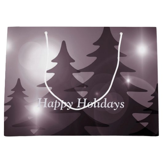 Christmas Party Pink Trees Holiday Winter Elegant Groot Cadeauzakje (Voorkant)