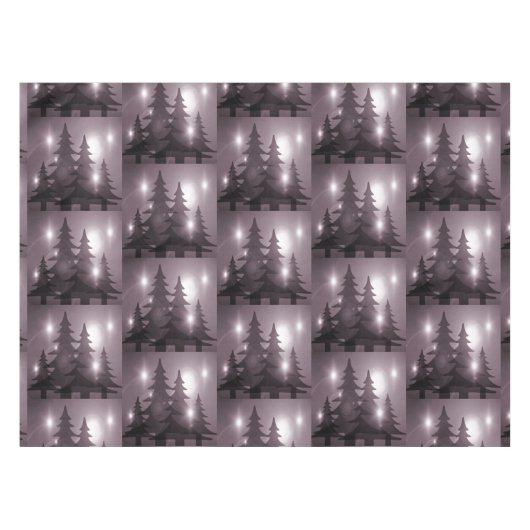 Christmas Party Pink Trees Holiday Winter Elegant Tafelkleed (Voorkant (Horizontaal))