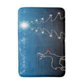 Christmas Party Reindeer Tree Blue Sky Shiny Stars Badmat (Voorkant Verticaal)