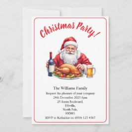 Christmas Party Santa Claus Design Xmas Kaart