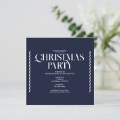 Christmas Party Vintage Elegant blue Invitation (Debout devant)