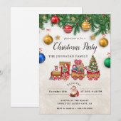 Christmas Party Winter Botanical Invitation Kaart (Voorkant / Achterkant)