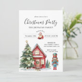Christmas Party Winter Botanical Kaart (Staand voorkant)