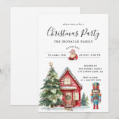 Christmas Party Winter Botanical Kaart (Voorkant / Achterkant)