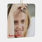 Christmas patchwork pattern photo keramisch ornament (Rechts)