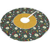 Christmas pattern brushed polyester tree skirt kerstboom rok (Gekanteld)