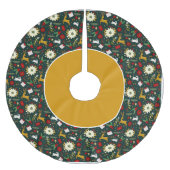 Christmas pattern brushed polyester tree skirt kerstboom rok (Voorkant)
