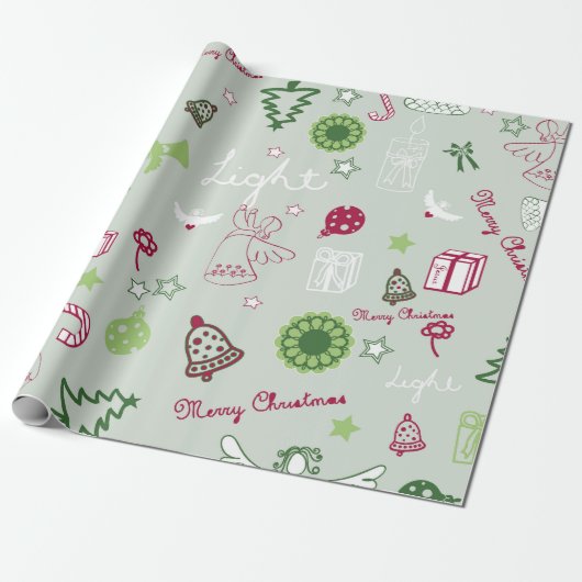 Christmas pattern  cadeaupapier (Uitgerold)