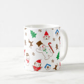 Christmas pattern icon santa tree happy gift Mug (Devant droit)