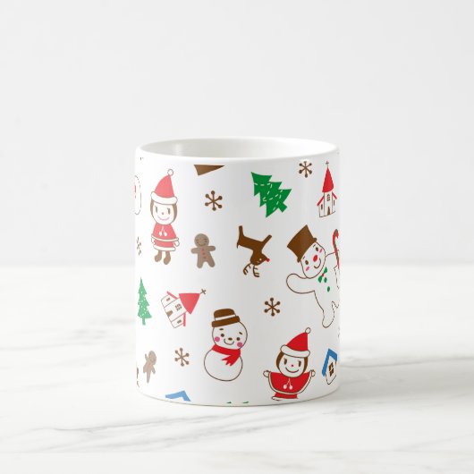 Christmas pattern icon santa tree happy gift Mug (Centre)