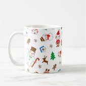 Christmas pattern icon santa tree happy gift Mug (Gauche)