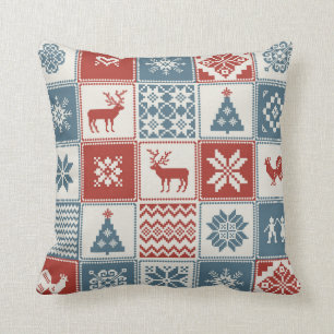 Christmas pattern in patchwork style. Traditional  Kussen