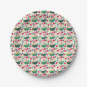 Christmas Pattern Paper Plates Papieren Bordje (Voorkant)