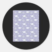Christmas Pattern With Lar Bears And Snowflakes Ronde Sticker (Voorkant)