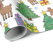 Christmas Pattern Wrapping Paper Cadeaupapier (Rol Hoek)
