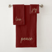 Christmas Peace Love Joie | Gold Festive Dark Red (En situation)