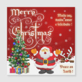 Christmas Peace on Earth Citation Texte Carte magn (Devant)