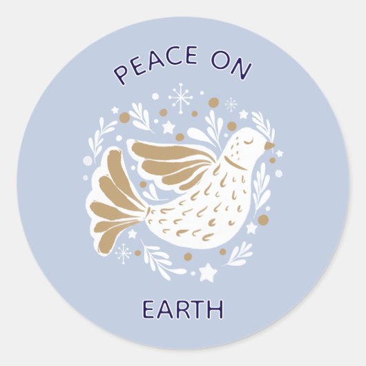 Christmas Peace on Earth Dove Sticker (Voorkant)